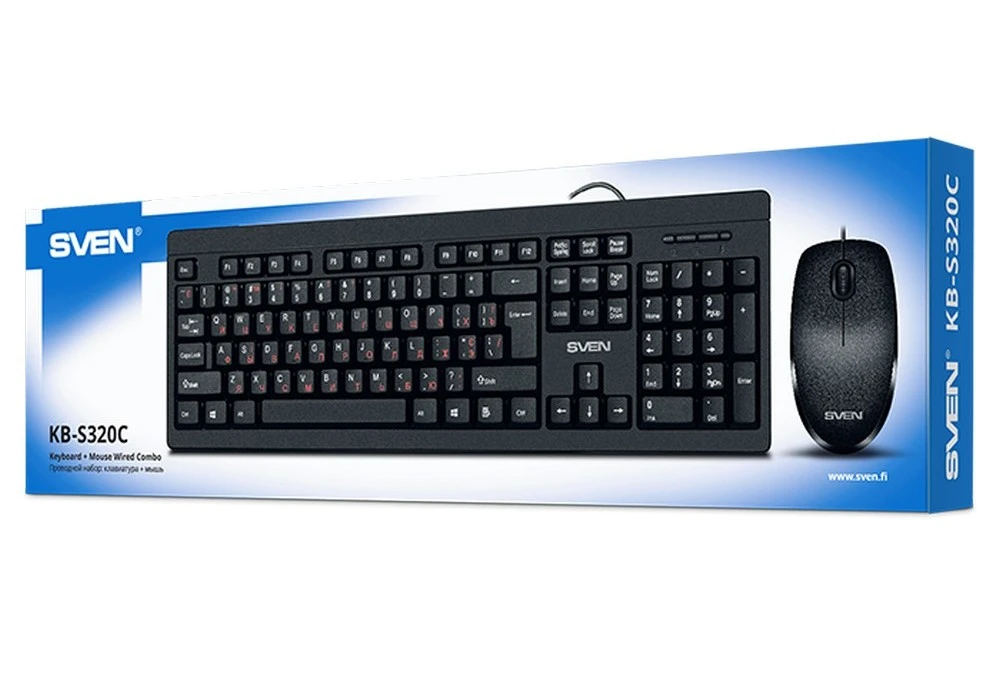 Set tastatură + mouse sven kb-s320c, cu fir, negru 9