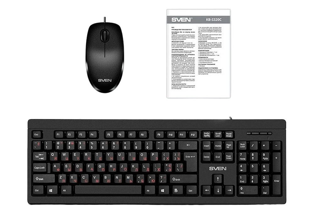 Set tastatură + mouse sven kb-s320c, cu fir, negru 7