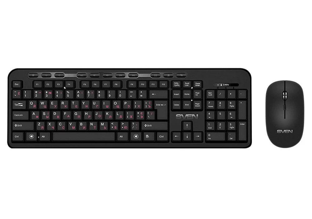 Set tastatură + mouse sven kb-c3200w, fără fir, negru 2