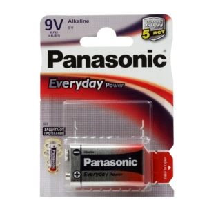 Прямоугольная батарея panasonic 6lf22ree/6lr61ree, крона, 1шт.