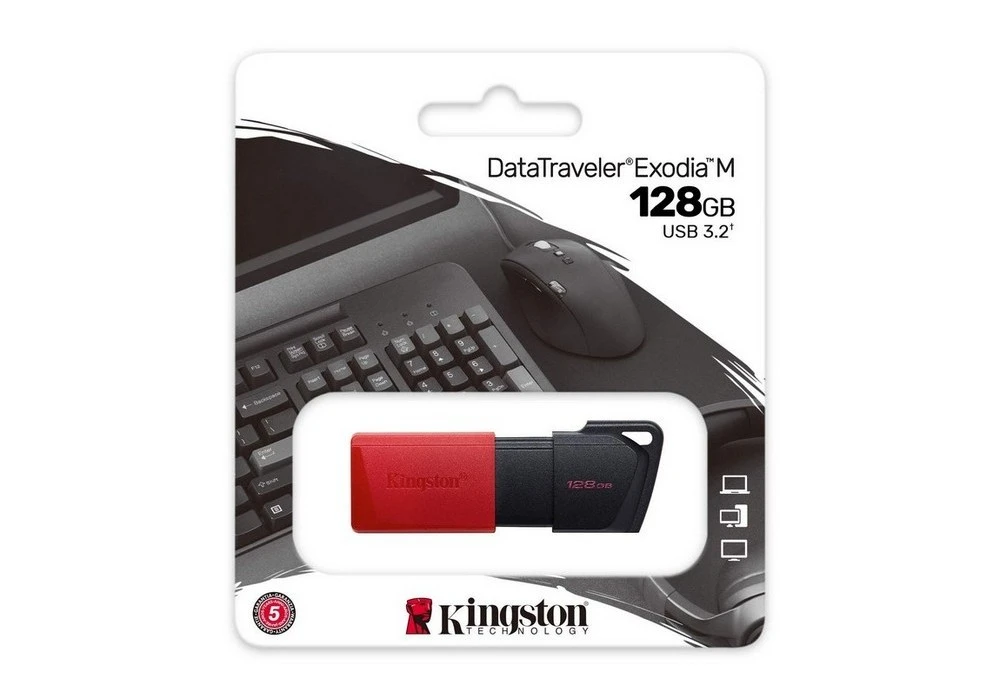 Memorie usb kingston datatraveler exodia m, 128gb, negru/rosu 5