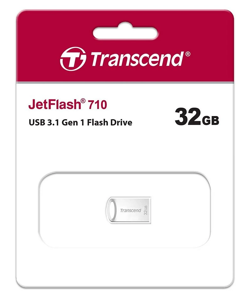 Usb flash накопитель transcend jetflash 710, 32гб, серебристый 2