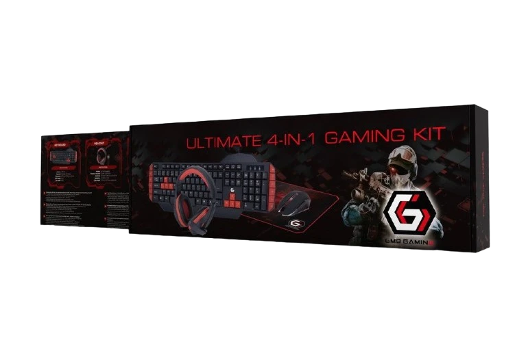 Клавиатура, мышь, коврик для мыши и гарнитура gembird ggs-umg4-02, проводное, черный/красный 3