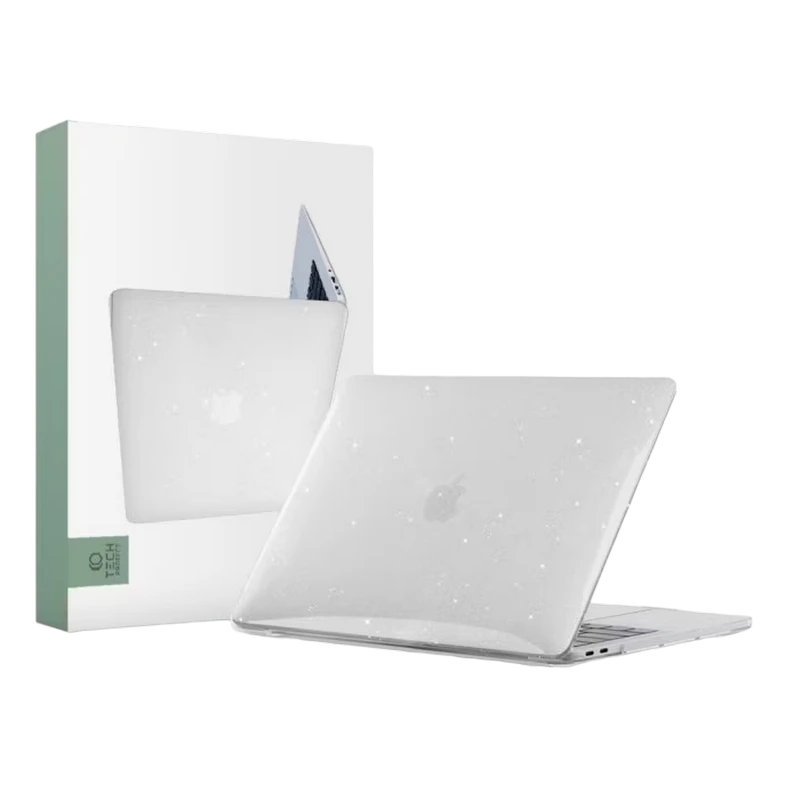 Husă pentru laptop tech protect smartshell macbook air 13 (2018-2020), 13", policarbonat, glitter clear 2