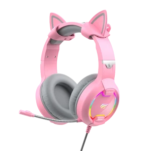 Căști gaming havit h2233d, cu fir, roz