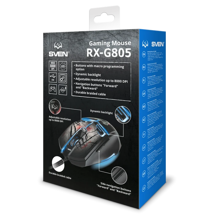 Игровая мышь sven rx-g805, чёрный 8