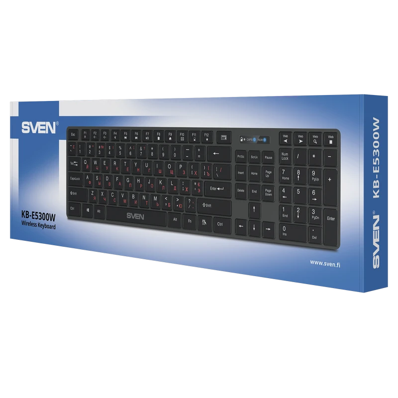 Tastatură sven e5300w, fără fir, negru 4