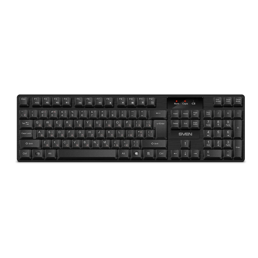 Клавиатура sven kb-c2300w, беспроводное, чёрный 6