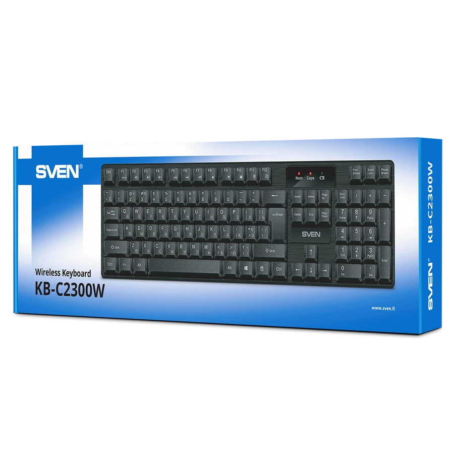 Tastatură sven kb-c2300w, fără fir, negru 2