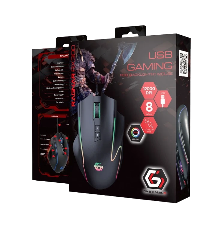 Gaming mouse gembird ragnar-rx300, negru 2
