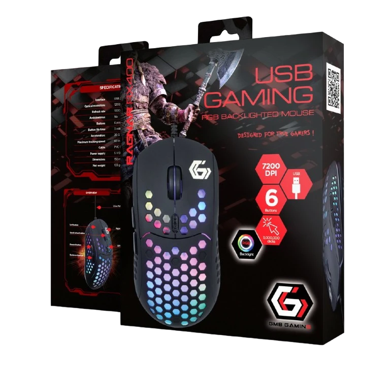 Игровая мышь gembird ragnar-rx400, чёрный 2