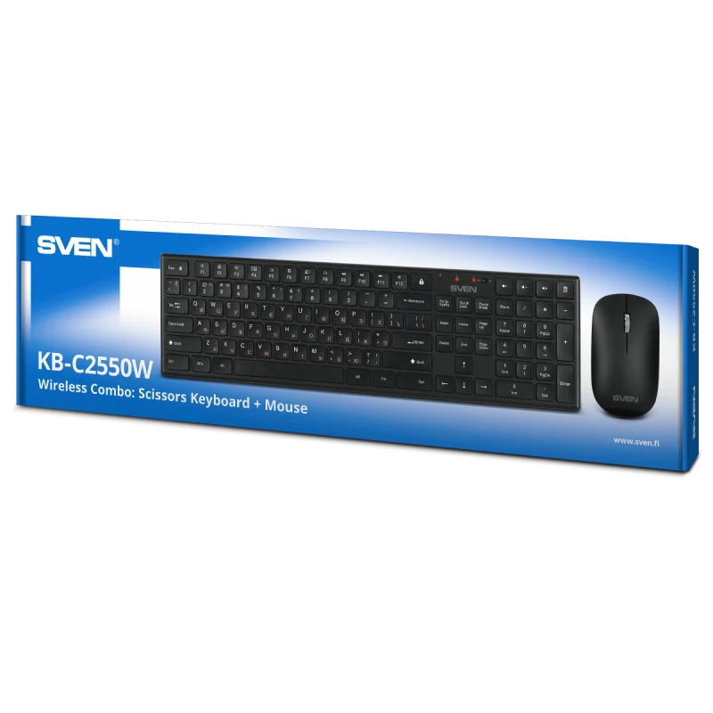 Set tastatură + mouse sven kb-c2550w, fără fir, negru 4