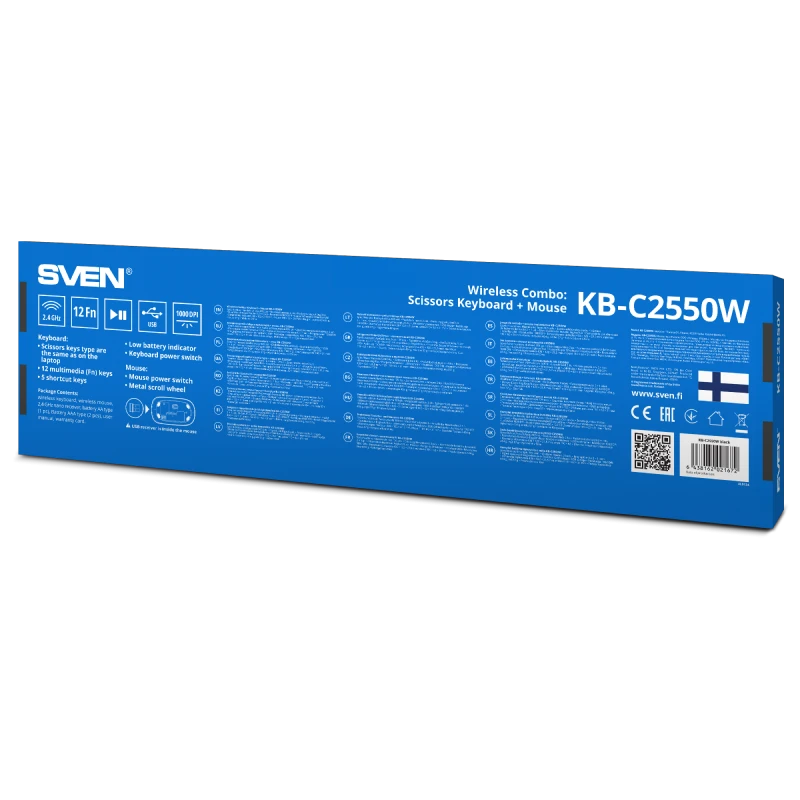 Set tastatură + mouse sven kb-c2550w, fără fir, negru 12
