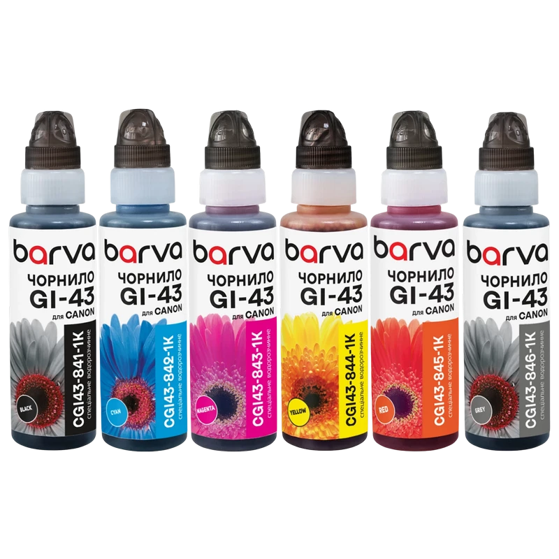Recipient de cerneală barva cgi43-1k-mp, 100ml, pachet multiplu cu 6 culori 2