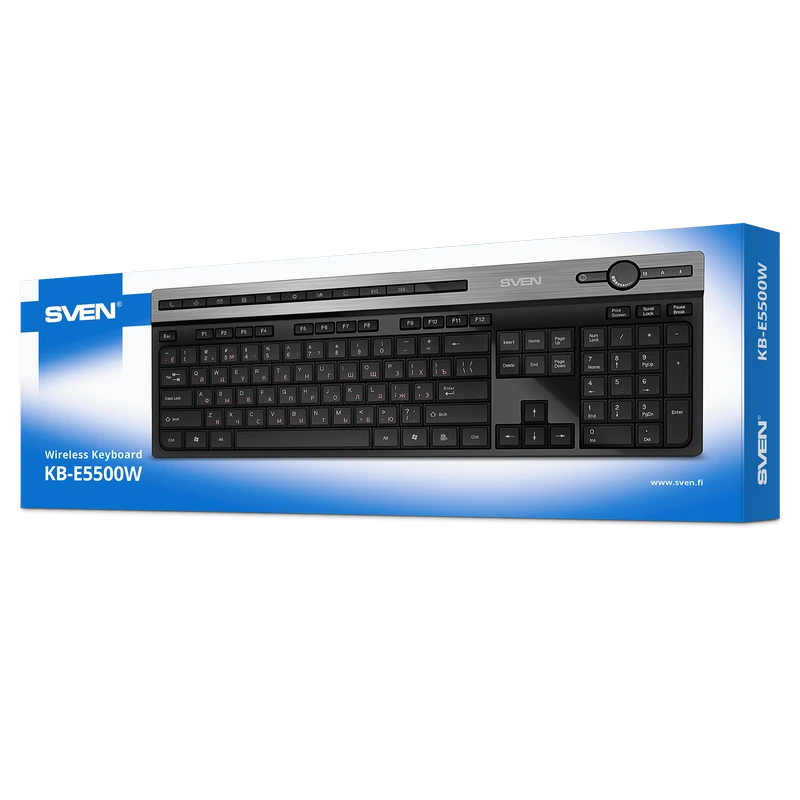 Tastatură sven kb-e5500w, fără fir, negru | argintiu 3