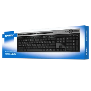 Tastatură sven kb-e5500w, fără fir, negru | argintiu Thumbnail 3