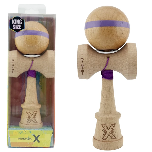 «kendama super sticky x original», rulment metalic, ața 62/65 cm, king size 7.5 x 6 x 18 cm, mov 2