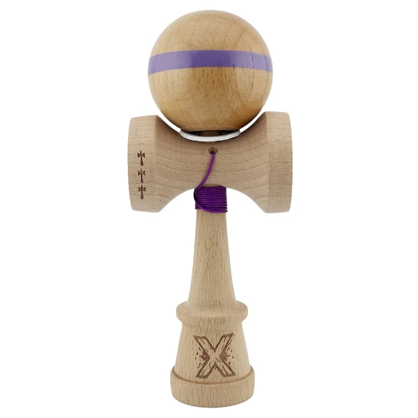 «kendama super sticky x original», rulment metalic, ața 62/65 cm, king size 7.5 x 6 x 18 cm, mov 2