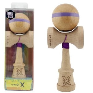 «kendama super sticky x original», rulment metalic, ața 62/65 cm, king size 7.5 x 6 x 18 cm, mov