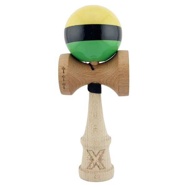 "kendama x original", profesionala, flippy, rulment metalic, ața 55 cm, ultra aderent, cupe mari, 7 x 6 x 18 cm, tricolor 2