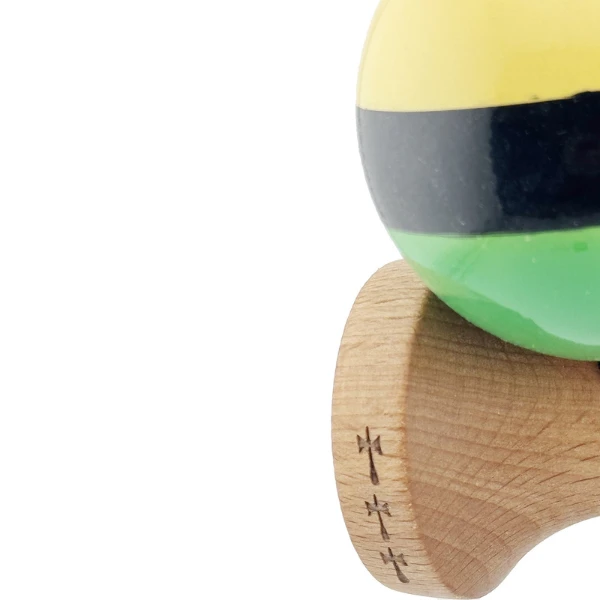 "kendama x original", profesionala, flippy, rulment metalic, ața 55 cm, ultra aderent, cupe mari, 7 x 6 x 18 cm, tricolor 9