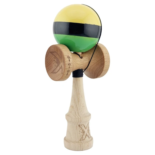 "kendama x original", profesionala, flippy, rulment metalic, ața 55 cm, ultra aderent, cupe mari, 7 x 6 x 18 cm, tricolor 10