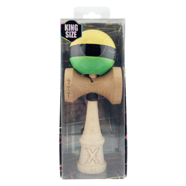 "kendama x original", profesionala, flippy, rulment metalic, ața 55 cm, ultra aderent, cupe mari, 7 x 6 x 18 cm, tricolor 3