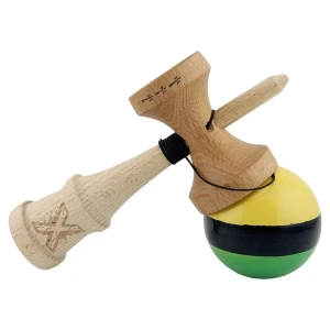 "kendama x original", profesionala, flippy, rulment metalic, ața 55 cm, ultra aderent, cupe mari, 7 x 6 x 18 cm, tricolor Thumbnail 4