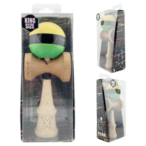 "kendama x original", profesionala, flippy, rulment metalic, ața 55 cm, ultra aderent, cupe mari, 7 x 6 x 18 cm, tricolor Thumbnail 11