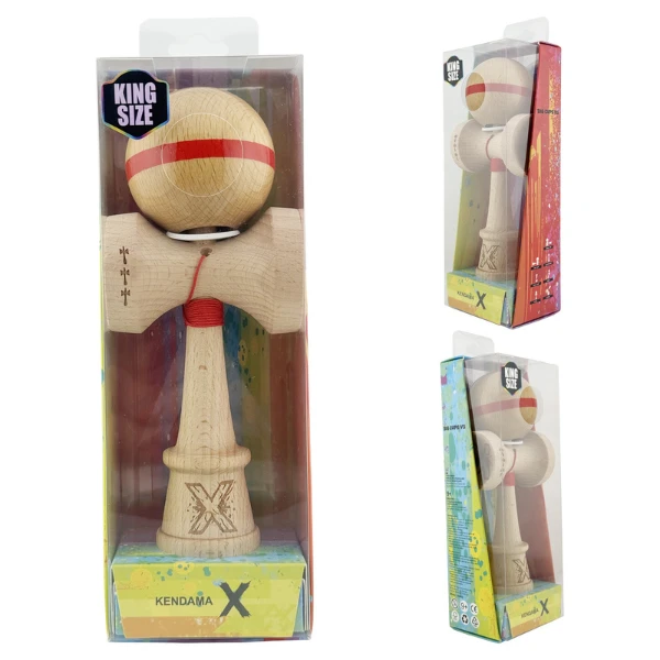 «kendama super sticky x original», rulment metalic, ața 62/65 cm, king size 7.5 x 6 x 18 cm, roșu 11