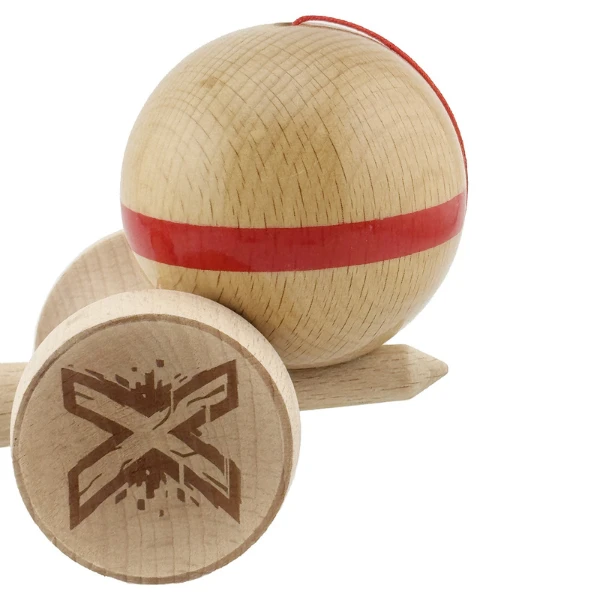 «kendama super sticky x original», rulment metalic, ața 62/65 cm, king size 7.5 x 6 x 18 cm, roșu 10
