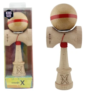 «kendama super sticky x original», rulment metalic, ața 62/65 cm, king size 7.5 x 6 x 18 cm, roșu