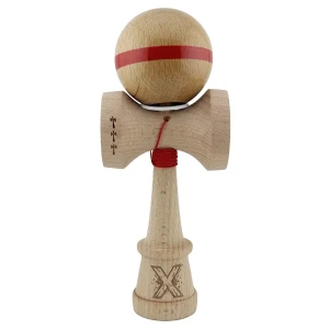 «kendama super sticky x original», rulment metalic, ața 62/65 cm, king size 7.5 x 6 x 18 cm, roșu Thumbnail 2
