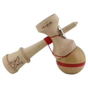 «kendama super sticky x original», rulment metalic, ața 62/65 cm, king size 7.5 x 6 x 18 cm, roșu Thumbnail 9