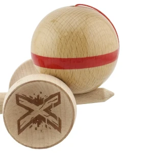 «kendama super sticky x original», rulment metalic, ața 62/65 cm, king size 7.5 x 6 x 18 cm, roșu Thumbnail 10