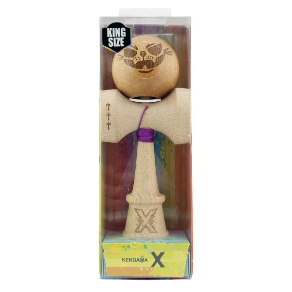 «kendama super sticky x original», rulment metalic, ața 62/65 cm, king size 7.5 x 6 x 18 cm, motan nebun 3