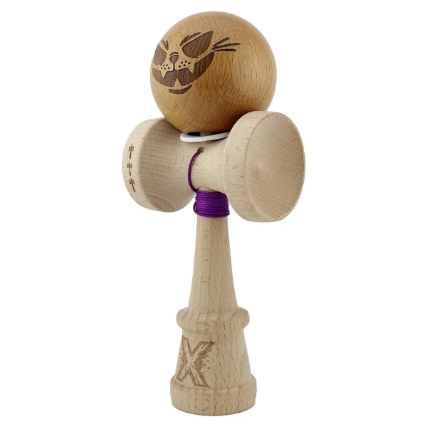 «kendama super sticky x original», rulment metalic, ața 62/65 cm, king size 7.5 x 6 x 18 cm, motan nebun 10