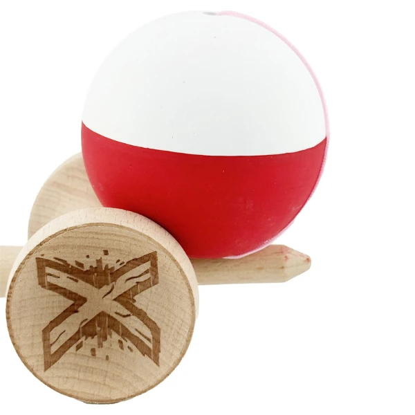 "kendama x original", profesionala, flippy, rulment metalic, ața 55 cm, cupe mari, 7 x 6 x 18 cm, alb-roșu 8