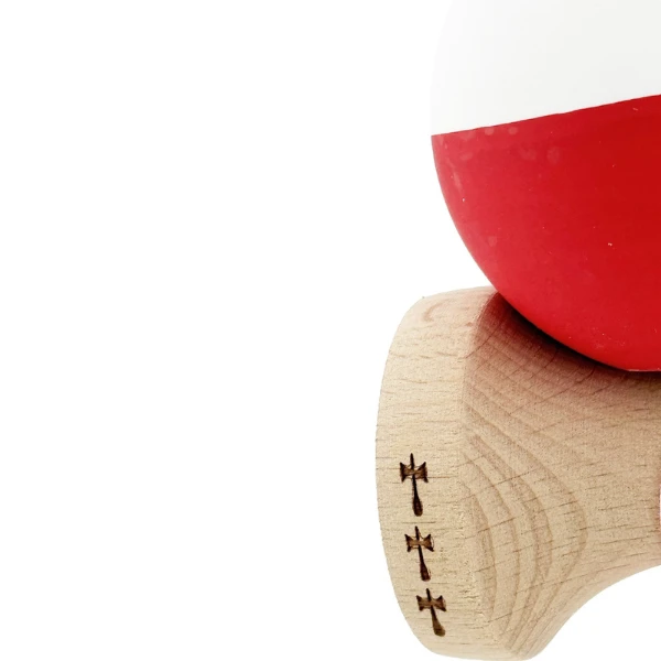 "kendama x original", profesionala, flippy, rulment metalic, ața 55 cm, cupe mari, 7 x 6 x 18 cm, alb-roșu 9