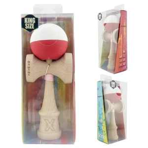 "kendama x original", profesionala, flippy, rulment metalic, ața 55 cm, cupe mari, 7 x 6 x 18 cm, alb-roșu Thumbnail 11