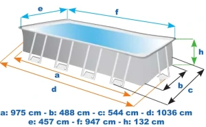 Intex piscină ultra xtr frame 975х488х132 cm,  54368l, cadru metalic Thumbnail 4