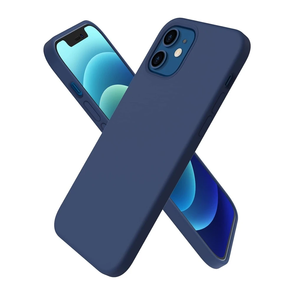 Чехол liquid silicone для iphone 12 mini, темно-синий 2