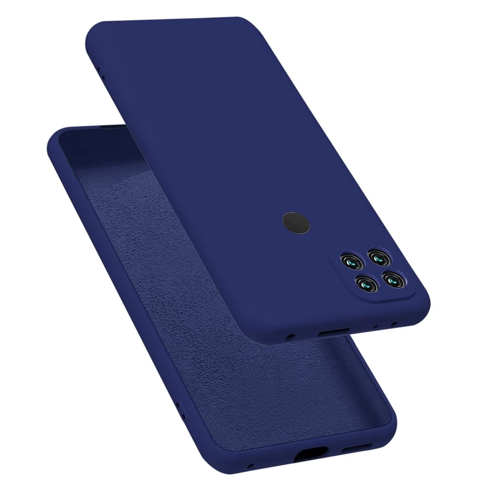 Чехол для телефона oppo a15/15s из жидкого силикона, синий 2