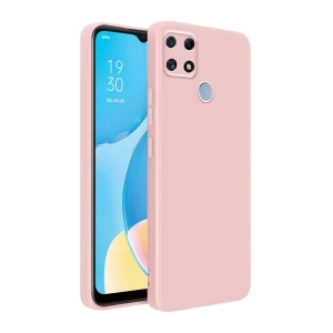 Helmet case liquid silicone oppo a15/15s, pink