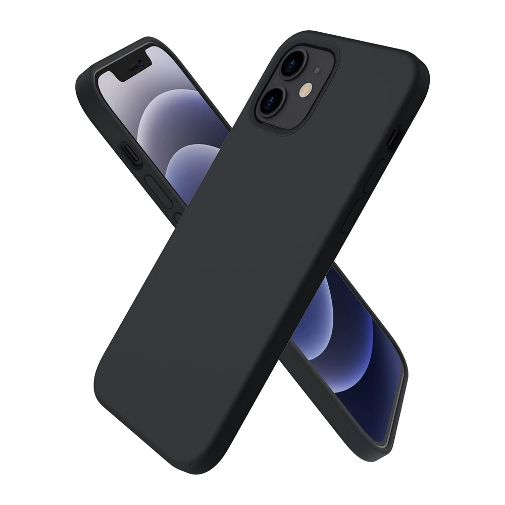Чехол liquid silicone для iphone 12 mini, черный 3
