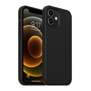 Чехол liquid silicone для iphone 12 mini, черный