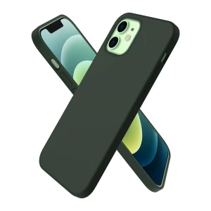 Чехол liquid silicone для iphone 12 mini, зеленый