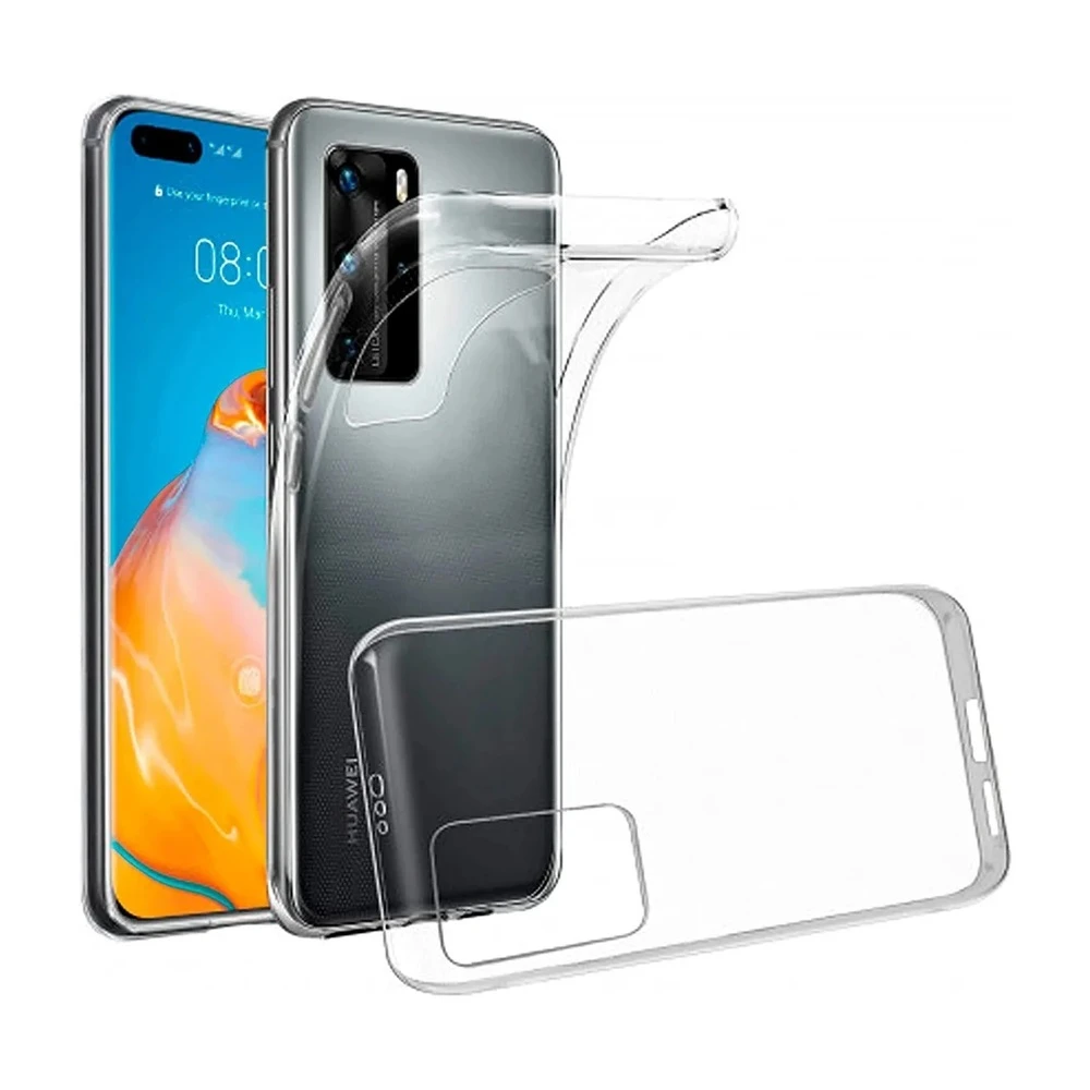 Мягкий tpu чехол для huawei p40 pro, прозрачный 2