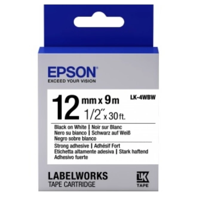 Cartuș de bandă epson lk-4wbw, 12mm x 9 m 3