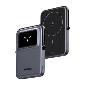 Ugreen power bank uno series магнитный беспроводной с подставкой 5000mah, 7.5/20w, космический серый Thumbnail 1